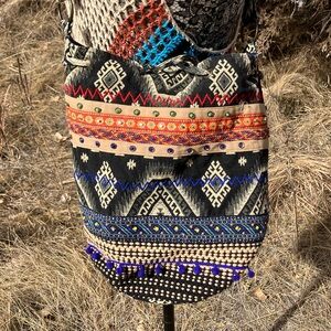 Boho Chic Drawstring Bucket Bag